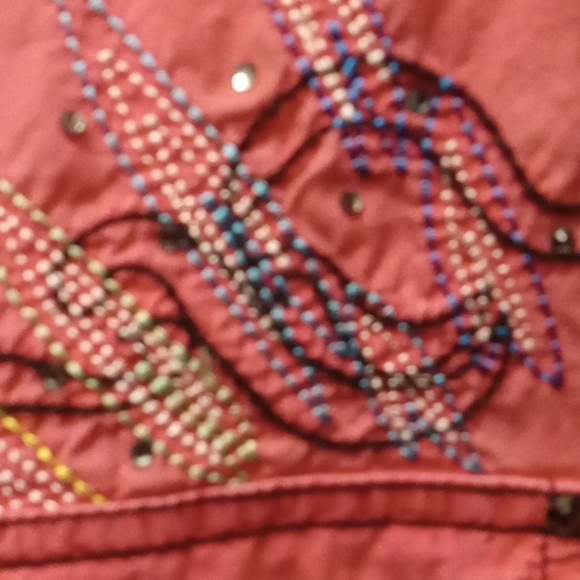 Wrangler Rock Shirt Ink W Beautifully Embellished W Embroidery And Beads. - Picture 2 of 9